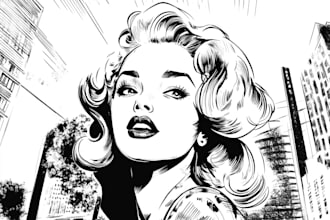 comic book illustration with comic book