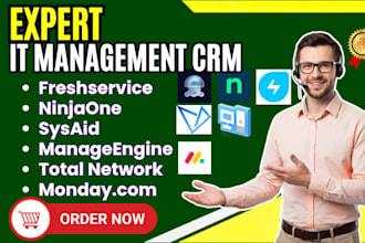 setup it management crm ninjaone freshservice sysaid manageengine total remote