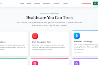 design a hospital or clinic website with appointment booking system