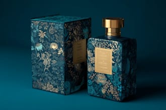 bottle label and packaging box design