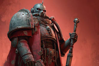 illustrate a warhammer 40k character art