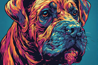 create a high quality animal pop art portraits art for you