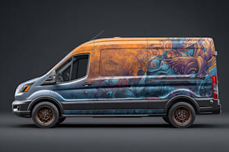 design eye catching vehicle wrap for cars vans and trucks