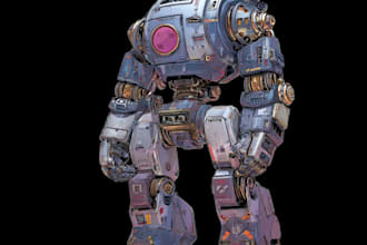 draw custom mecha robot