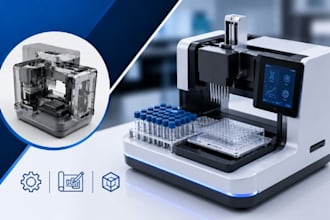 design laboratory equipment cad, medical product, solidworks 3d mechanical model