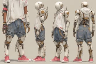 design sci fi mecha and robot concept art