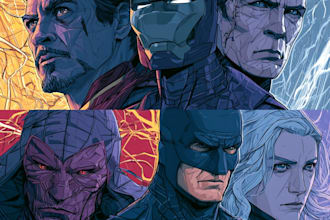 a superhero art illustration comic for you