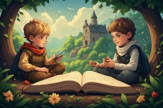 illustrate custom children story book illustration
