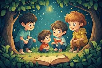 paint whimsical children story book illustration for your kids