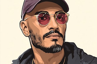 create a custom hobby caricature with a hand drawn portrait