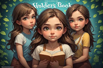 create a whimsical fantasy forest book cover with ai illustration