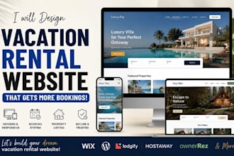 design vacation rental website, airbnb website and booking website