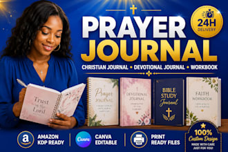 do prayer journal design, christian journal, devotional journal and workbook