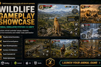 create player and ai animal controllers, animations, and behavior systems