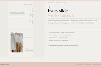 write and structure a professional business presentation or pitch deck