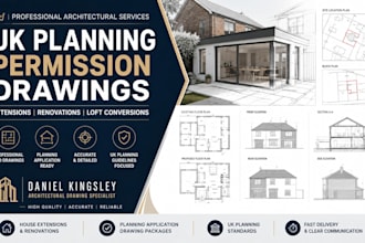 create UK planning permission drawings for house extensions and renovations