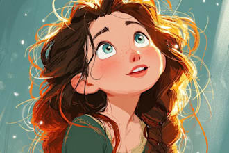 do magical illustration, cartoon, and portrait illustration