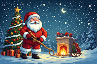 design personalized christmas cartoon caricature art