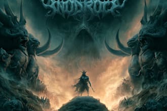 create a death metal or black metal album cover