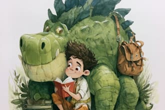 create childrens story book illustration