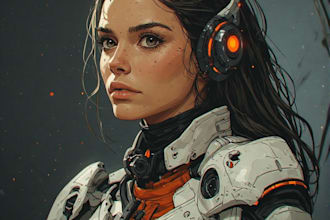 sci fi character illustration or sci fi character