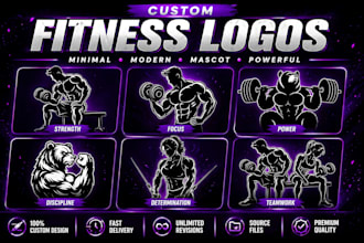 design custom gym fitness silhouette logo