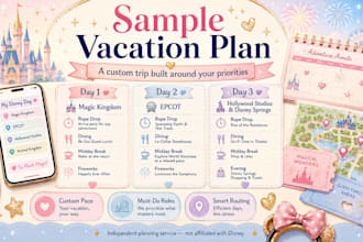 create a personalized walt disney world vacation itinerary