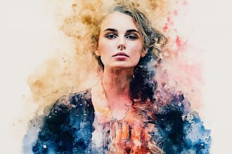 watercolor portrait painting, photo to watercolor portrait