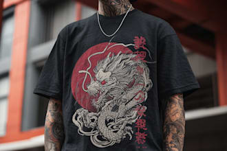 create japanese art for t shirt illustration