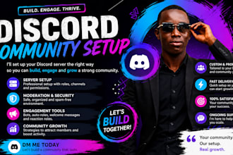 build a custom discord server for gaming, business and creators