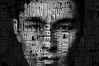 create custom text portrait, word portrait and typography art from your photo