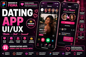 design modern dating matchmaking mobile app UI UX in figma