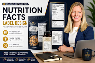 format compliant fda nutrition facts and supplement labels