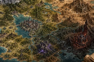 create custom fantasy map city map dnd map cartography and game map illustration