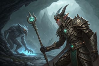 draw fantasy character or monster design