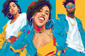 draw vector pop art illustration