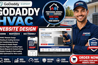 design godaddy hvac website or heating cooling website