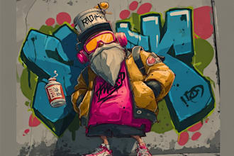 design a badass character graffiti style for you