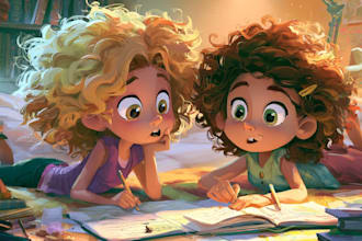 illustrate children story book illustration, children