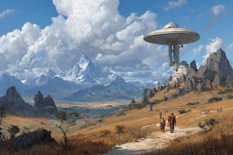 make a sci fi mecha and robot concept art
