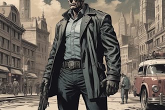 draw a comic book page illustration or webtoon episodes