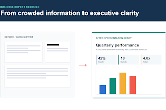 clean up and redesign your business or pitch deck slides