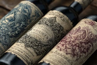 design premium wine, beer, bottle label and packaging design