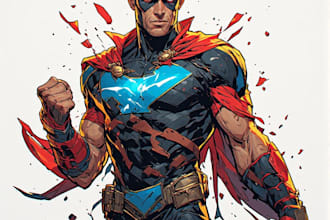 do digital comic book illustration comic book cover