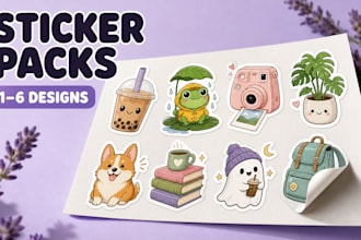create custom print ready sticker designs and sticker packs