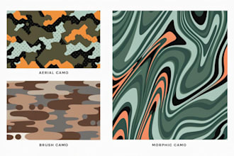 design camouflage patterns for print, fabric, and textile