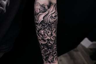 create a unique custom tattoo design from your concept