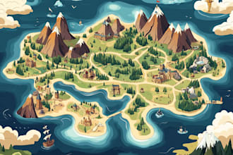 fantasy map illustration vector event map design