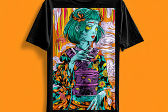 create custom streetwear t shirt illustration design for you