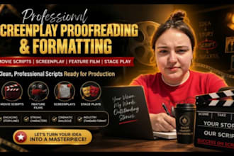 proofread, edit, scene formatting script or screenplay in industry standard